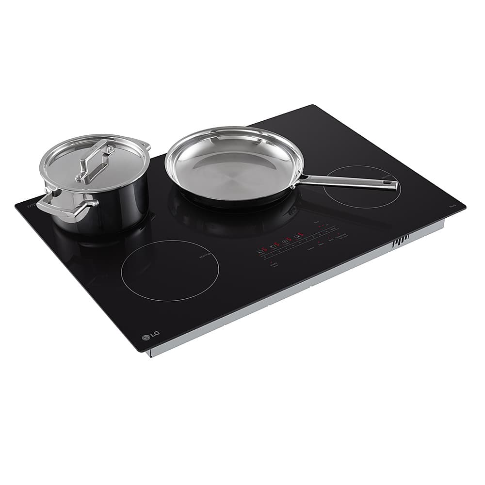 LG - 30-in Wide Built-in Electric Induction Smart Cooktop with 4 Elements and UltraHeat 4.3kW Power Element - Black Ceramic
