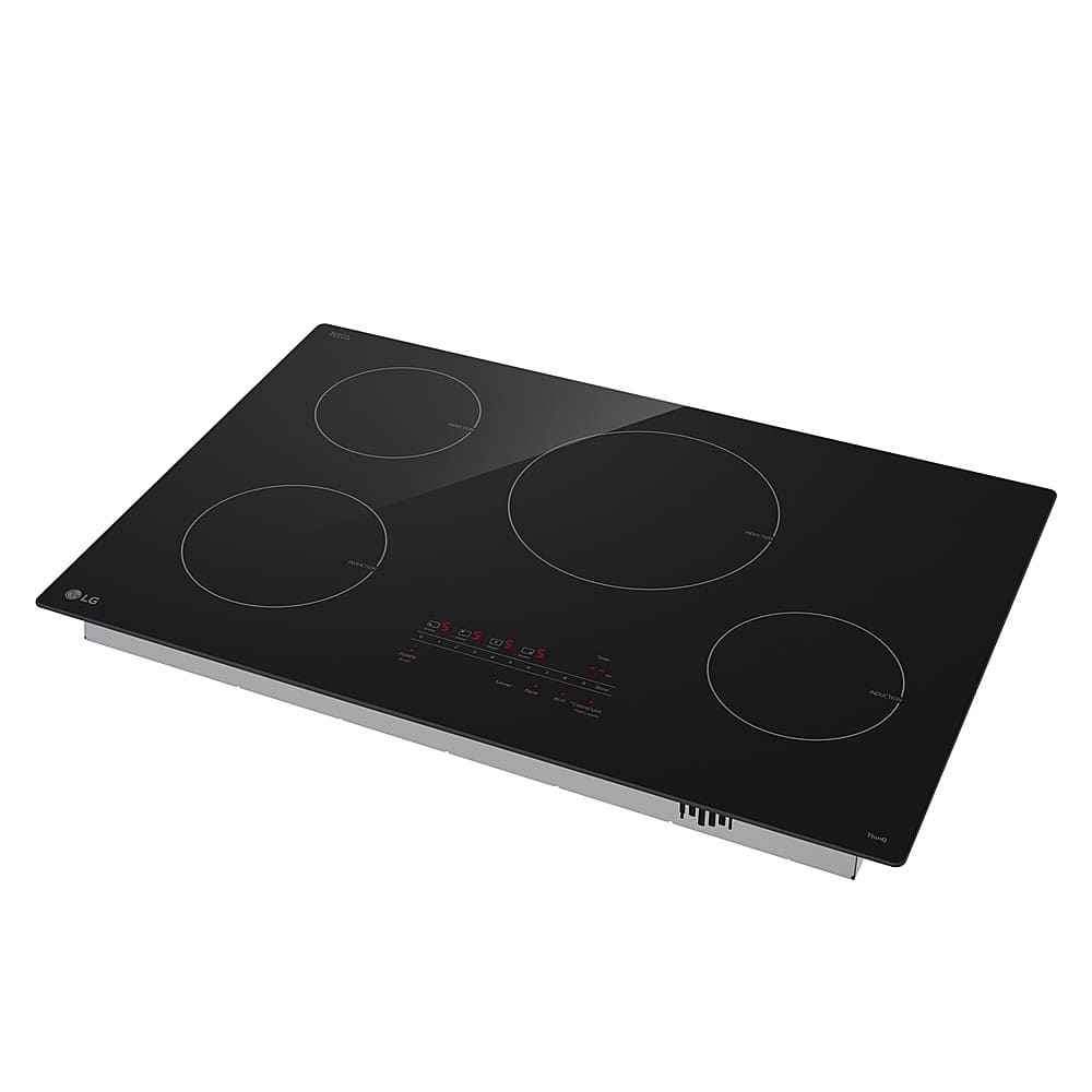 LG - 30-in Wide Built-in Electric Induction Smart Cooktop with 4 Elements and UltraHeat 4.3kW Power Element - Black Ceramic