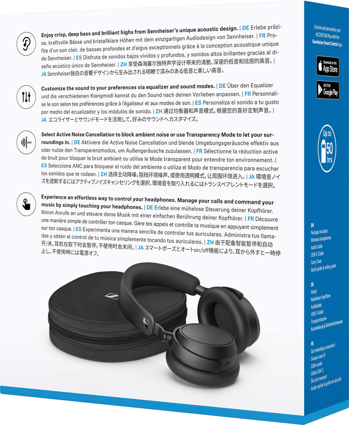 Sennheiser - ACCENTUM Plus Wireless Bluetooth Headphones, Adaptive Hybrid ANC, Smart Adaptive Features - Black