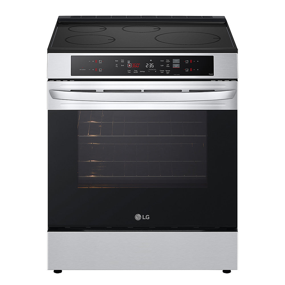 LG - 30-in Wide 6.3 Cu. Ft. Smart Slide-in Electric Induction Convection Range with 5 Elements, EasyClean and Air Fry - Stainless Steel