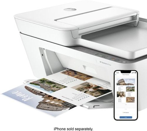 HP - DeskJet 4255e Wireless AI-Enabled All-in-One Inkjet Printer with 3 Months of Instant Ink - White