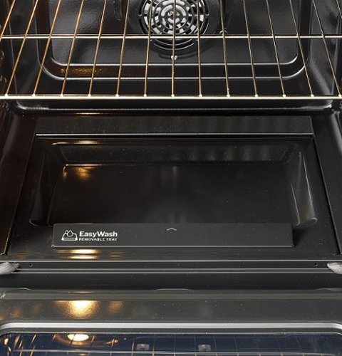 GE - 30 in. Wide 5 Burners 5.3 Cu. Ft. Freestanding Gas Convection Range with Steam Cleaning and EasyWash Oven Tray - Stainless Steel