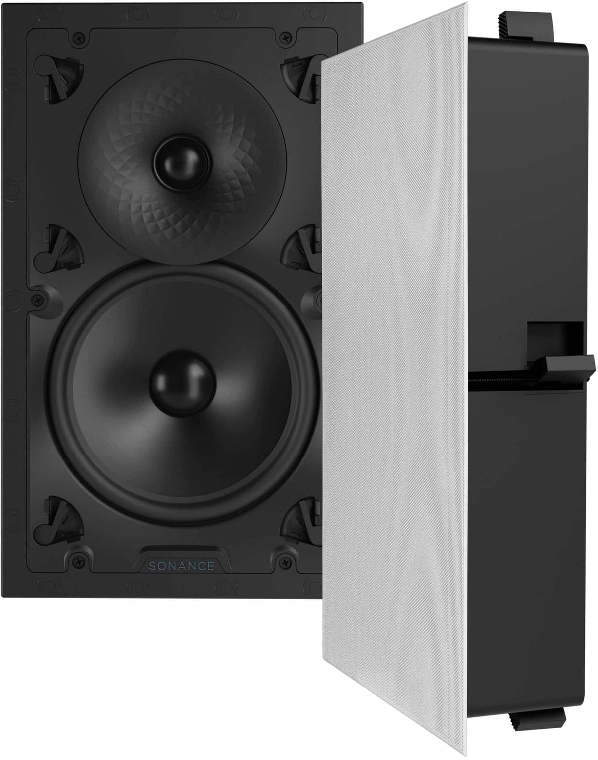 Sonance - VX82 RECTANGLE - Visual Experience Series 8" 2-Way In Wall Speakers (Pair) - Paintable White