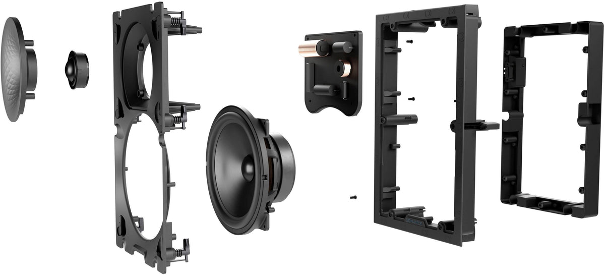 Sonance - VX82 RECTANGLE - Visual Experience Series 8" 2-Way In Wall Speakers (Pair) - Paintable White