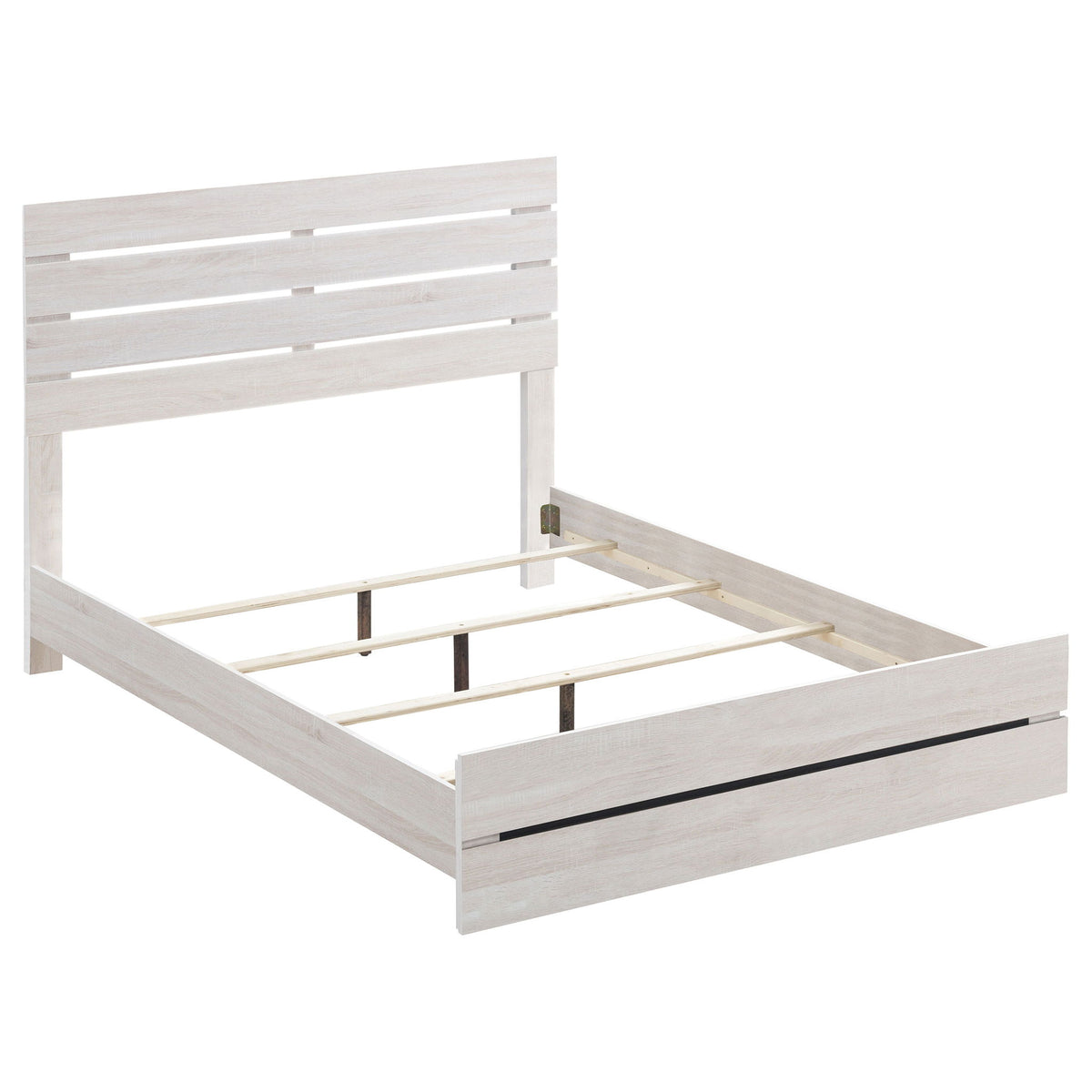 Geary - Juego de dormitorio King de 4 piezas con 2 mesitas de noche y cómoda - Blanco
