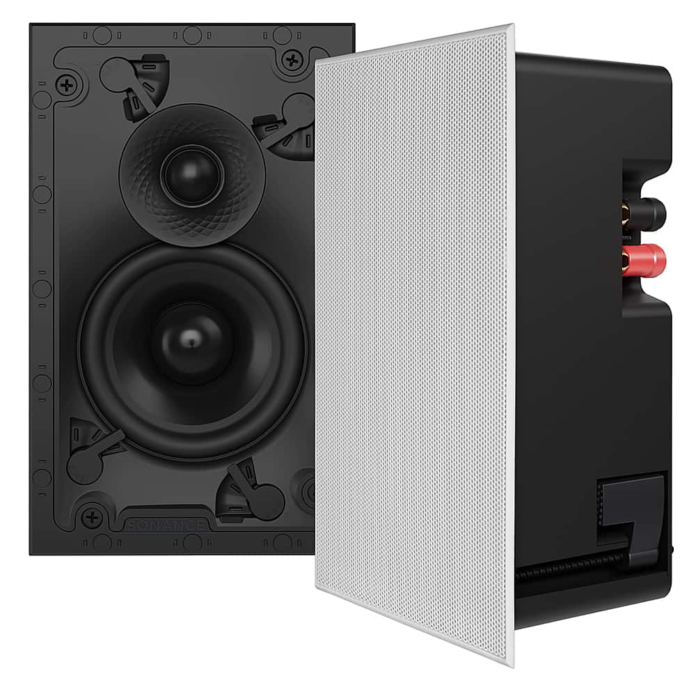 Sonance - VX42 RECTANGLE - Visual Experience Series 4" 2-Way In Wall Speakers (Pair) - Paintable White