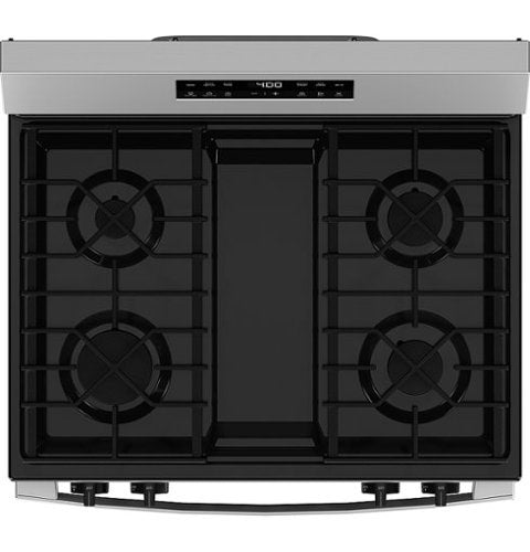 GE - 30 in. Wide 4 Burners 5.3 Cu.Ft. Freestanding Gas Range with Self-Clean and Steam Cleaning Option and Built-In Wi-Fi - Stainless Steel