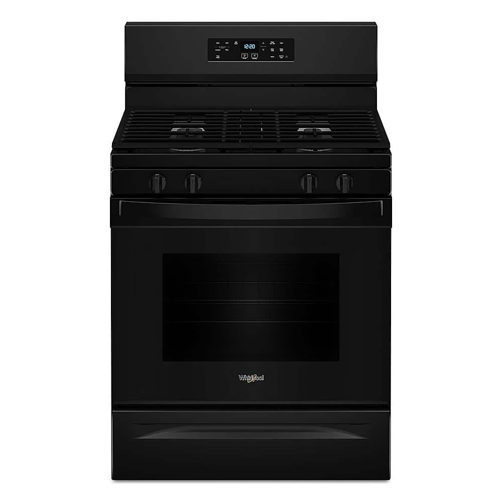 Whirlpool - 30 in. Wide 4 burners 5.3 cu. ft. Freestanding Gas Range with Cooktop Flexibility - Black