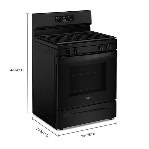Whirlpool - 30 in. Wide 4 burners 5.3 cu. ft. Freestanding Gas Range with Cooktop Flexibility - Black