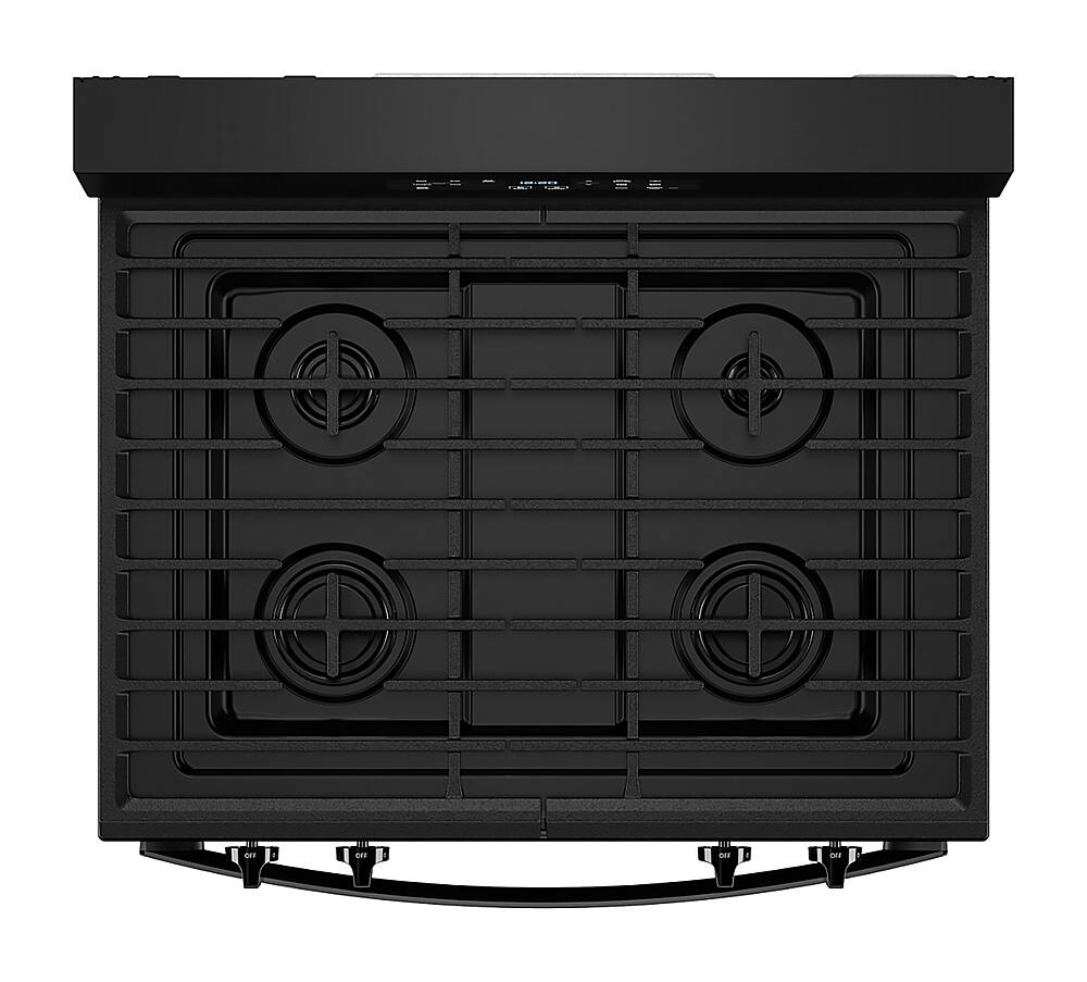 Whirlpool - 30 in. Wide 4 burners 5.3 cu. ft. Freestanding Gas Range with Cooktop Flexibility - Black