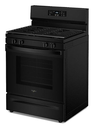 Whirlpool - 30 in. Wide 4 burners 5.3 cu. ft. Freestanding Gas Range with Cooktop Flexibility - Black