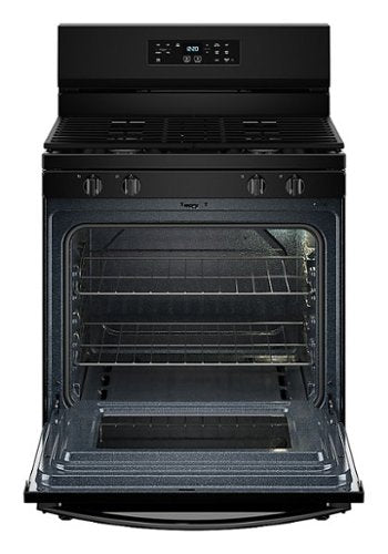 Whirlpool - 30 in. Wide 4 burners 5.3 cu. ft. Freestanding Gas Range with Cooktop Flexibility - Black