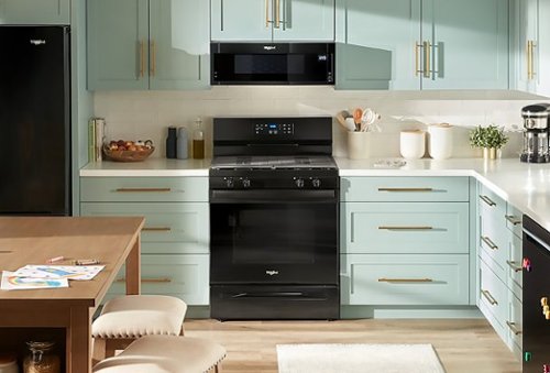 Whirlpool - 30 in. Wide 4 burners 5.3 cu. ft. Freestanding Gas Range with Cooktop Flexibility - Black