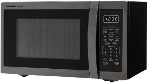 Sharp - 1.4 cu ft Countertop Microwave With Sensor Cooking - Black Stainless Steel