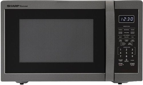 Sharp - 1.4 cu ft Countertop Microwave With Sensor Cooking - Black Stainless Steel