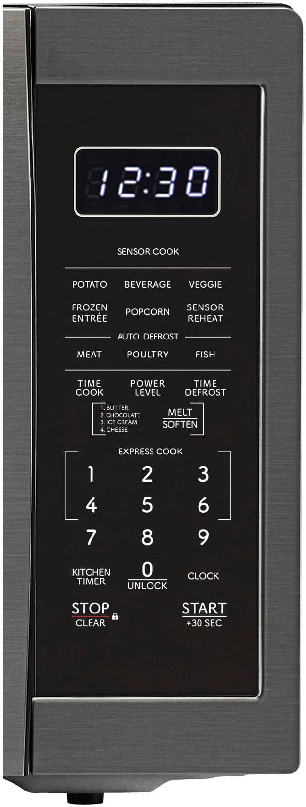 Sharp - 1.4 cu ft Countertop Microwave With Sensor Cooking - Black Stainless Steel