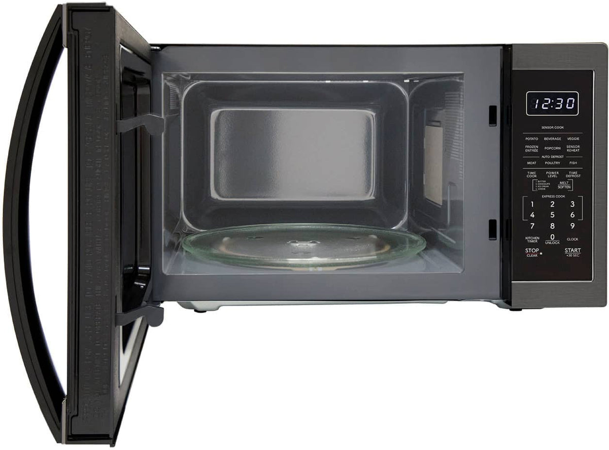Sharp - 1.4 cu ft Countertop Microwave With Sensor Cooking - Black Stainless Steel