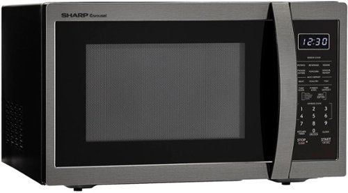 Sharp - 1.4 cu ft Countertop Microwave With Sensor Cooking - Black Stainless Steel