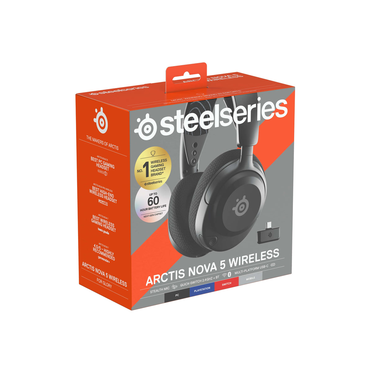 SteelSeries - Arctis Nova 5 Wireless Gaming Headset for PC, PS5, and PS4 - Black
