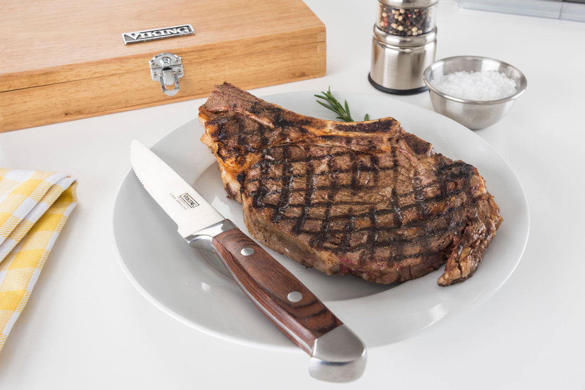 Viking - Pakkawood 6 Pc Steak Knife Set, with Box - Red