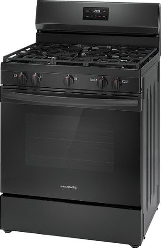 Frigidaire - 30 in. Wide 5 burners 5.1 Cu. Ft Freestanding Gas Range with Quick Boil Burner - Black