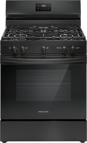 Frigidaire - 30 in. Wide 5 burners 5.1 Cu. Ft Freestanding Gas Range with Quick Boil Burner - Black