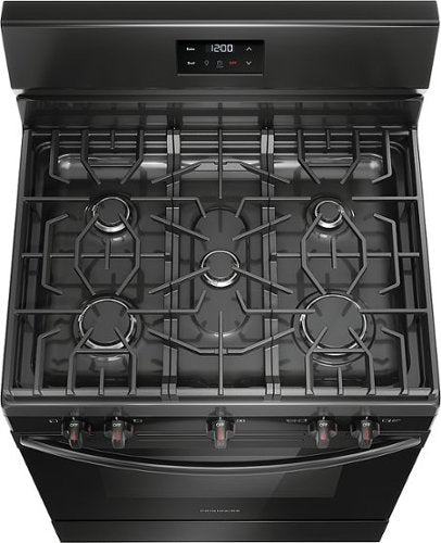 Frigidaire - 30 in. Wide 5 burners 5.1 Cu. Ft Freestanding Gas Range with Quick Boil Burner - Black