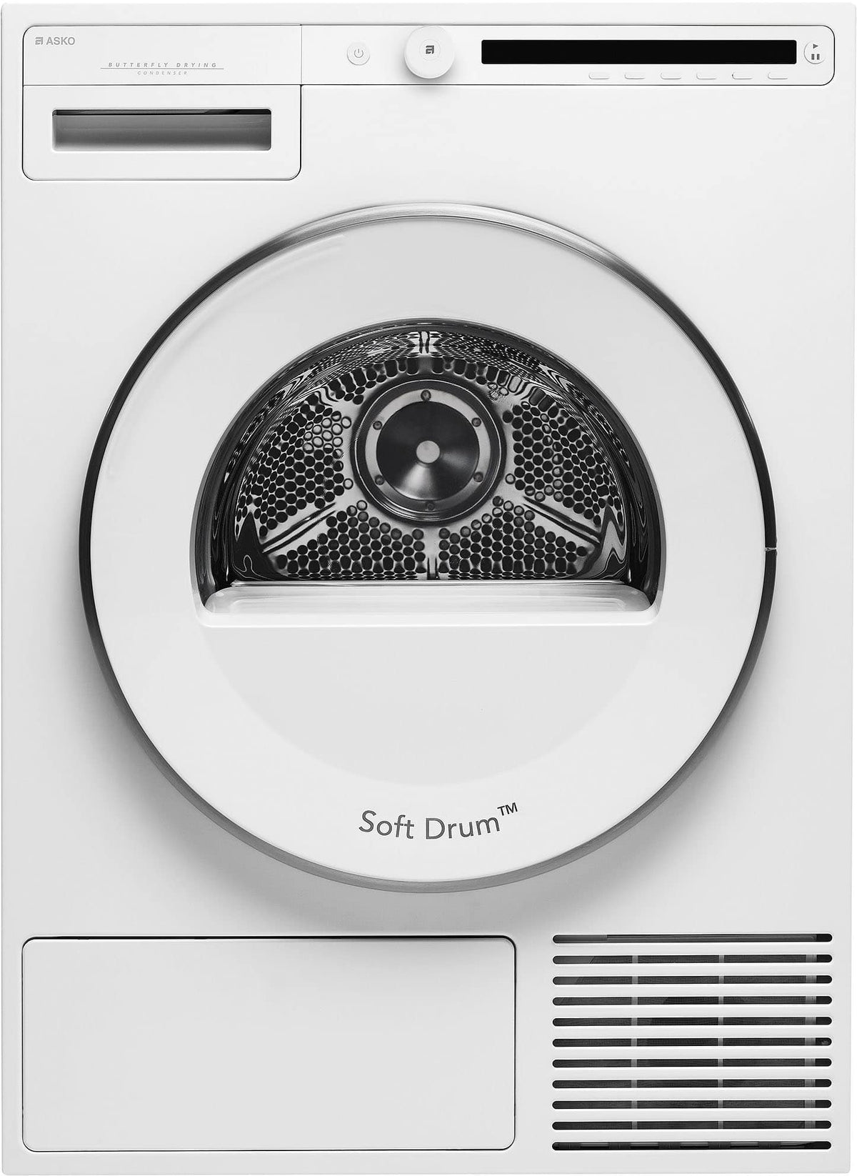 Asko - 4.1 cu. ft. Stackable Electric Condensation Dryer, Butterfly Drying System, Soft Drum Technology, 9 Programs - White