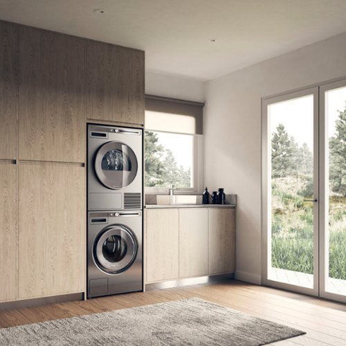 Asko - 5.1 cu. ft. Stackable Electric Vented Dryer - Butterfly Drying System, Soft Drum Technology, 13 Programs – Titanium