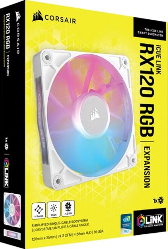 CORSAIR - iCUE LINK RX120 RGB 120mm PWM Computer Case Fan Expansion Fan - White