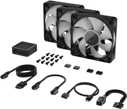 CORSAIR - iCUE LINK RX120 RGB 120mm PWM Computer Case Fan Starter Kit (3-pack) - Black