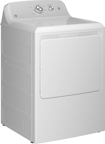 GE - 6.2 Cu. Ft. Electric Dryer with Shallow Depth Design - White with Silver Matte