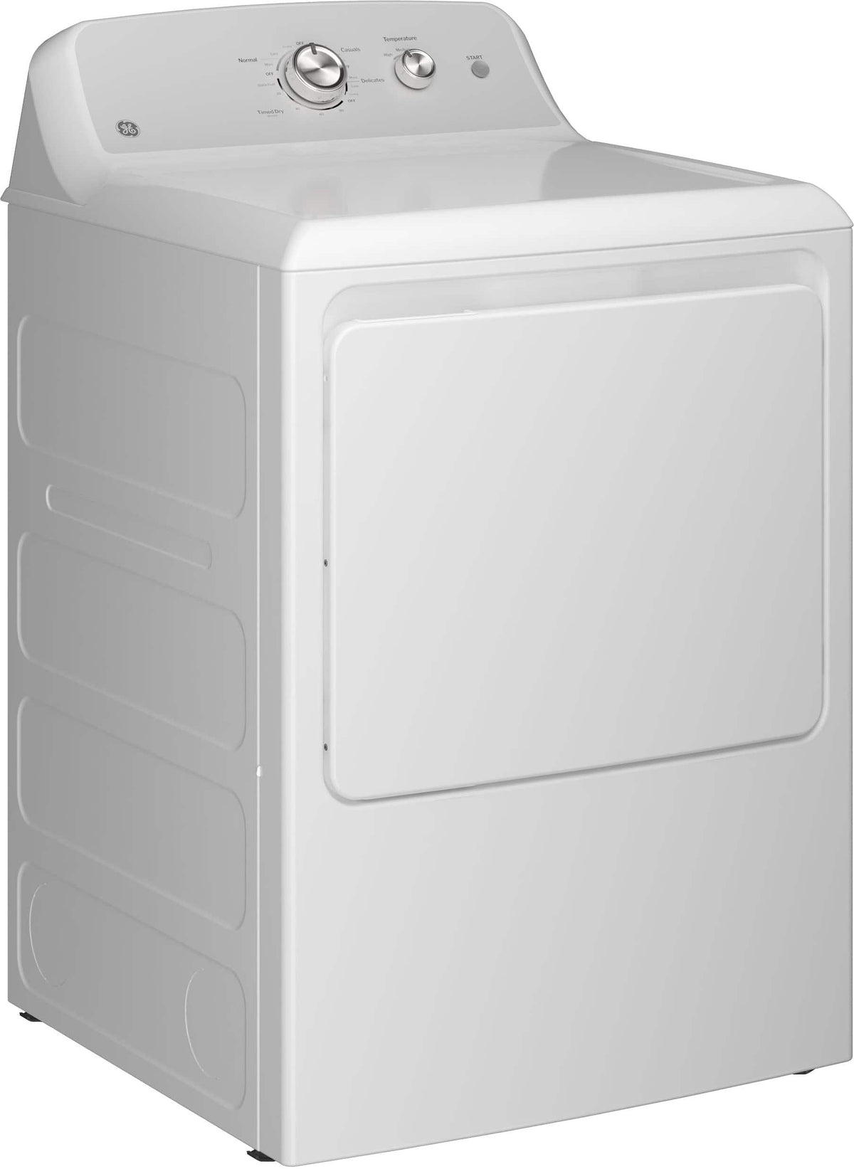 GE - 6.2 Cu. Ft. Electric Dryer with Shallow Depth Design - White with Silver Matte