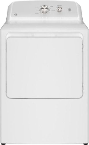 GE - 6.2 Cu. Ft. Electric Dryer with Shallow Depth Design - White with Silver Matte
