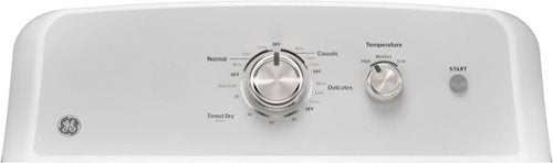 GE - 6.2 Cu. Ft. Electric Dryer with Shallow Depth Design - White with Silver Matte
