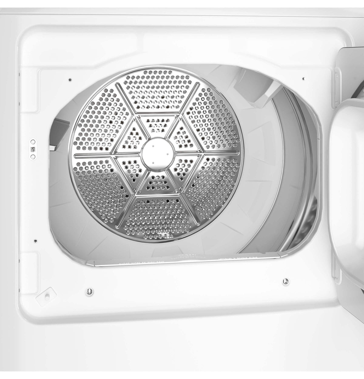 GE - 6.2 Cu. Ft. Electric Dryer with Shallow Depth Design - White with Silver Matte