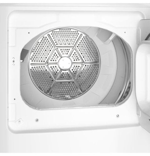 GE - 6.2 Cu. Ft. Electric Dryer with Shallow Depth Design - White with Silver Matte