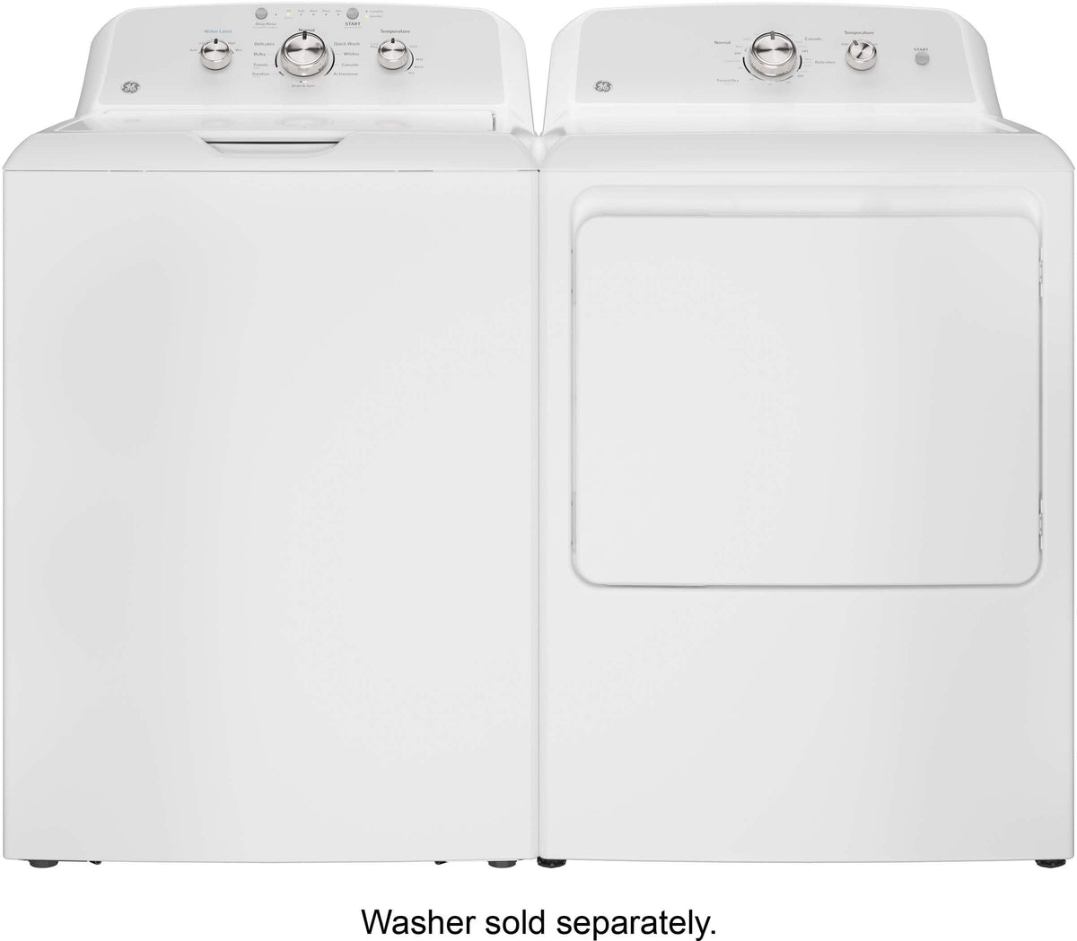 GE - 6.2 Cu. Ft. Electric Dryer with Shallow Depth Design - White with Silver Matte