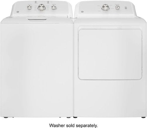 GE - 6.2 Cu. Ft. Electric Dryer with Shallow Depth Design - White with Silver Matte