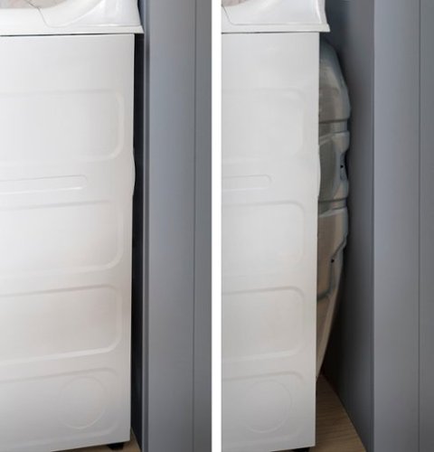 GE - 6.2 Cu. Ft. Electric Dryer with Shallow Depth Design - White with Silver Matte