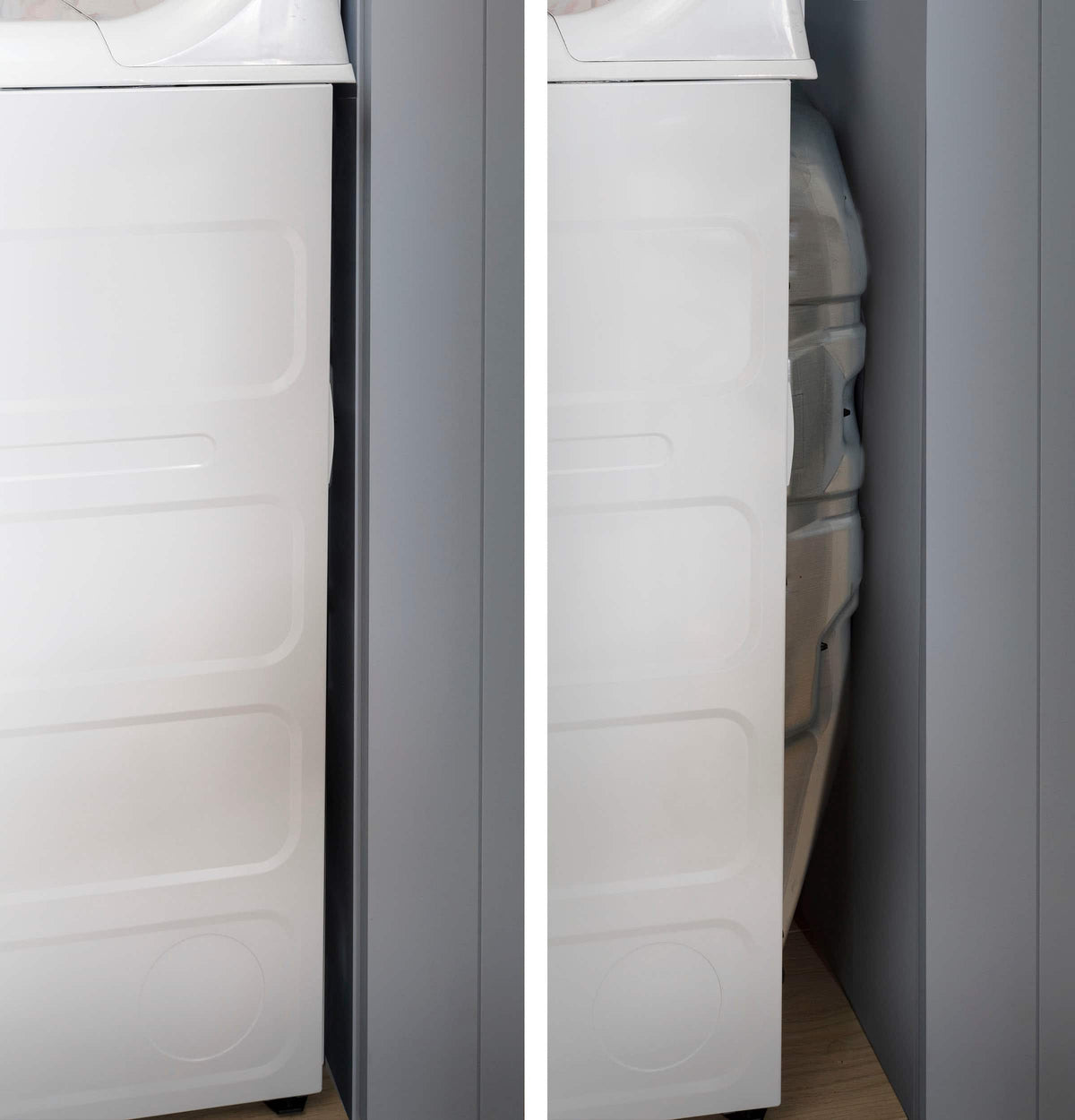 GE - 6.2 Cu. Ft. Electric Dryer with Shallow Depth Design - White with Silver Matte