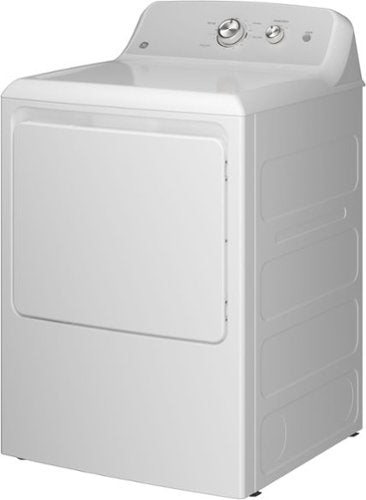 GE - 6.2 Cu. Ft. Electric Dryer with Shallow Depth Design - White with Silver Matte