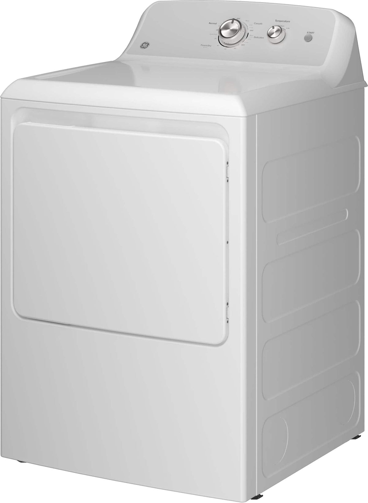 GE - 6.2 Cu. Ft. Electric Dryer with Shallow Depth Design - White with Silver Matte