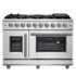 Forno Appliances - 48 in. Wide 8 Burner Massimo 6.58 cu.ft. Freestanding Double Oven Gas Convection Range with French Doors - Stainless Steel