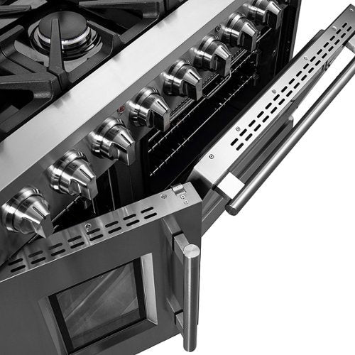 Forno Appliances - 48 in. Wide 8 Burner Massimo 6.58 cu.ft. Freestanding Double Oven Gas Convection Range with French Doors - Stainless Steel