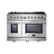 Forno Appliances - 48 in. Wide 8 Burner Massimo 6.58 cu.ft. Freestanding Double Oven Gas Convection Range with Air Fryer Kit - Stainless Steel