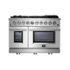 Forno Appliances - 48 in. Wide 8 Burner Massimo 6.58 cu.ft. Freestanding Double Oven Gas Convection Range with Air Fryer Kit - Stainless Steel