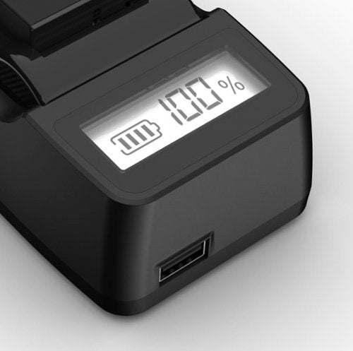 Digipower - Mirrorless Travel Charger For Sony Replacement Batteries NP-FZ100/FW50/FM500F - Black