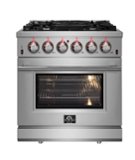 Forno Appliances - 30 in. Wide 5 Burner Massimo 4.32 cu. ft. Freestanding Gas Range with Steam Cleaning and Air Fryer Kit - Stainless Steel