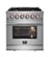 Forno Appliances - 30 in. Wide 5 Burner Massimo 4.32 cu. ft. Freestanding Gas Range with Steam Cleaning and Air Fryer Kit - Stainless Steel